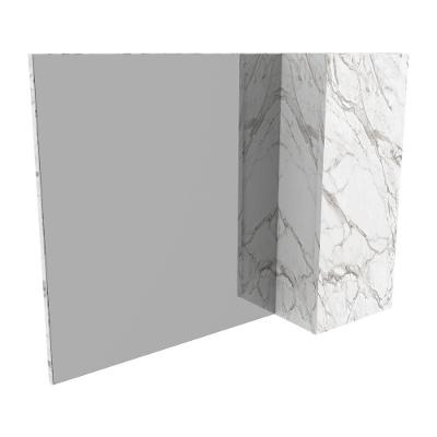 Espelheira Para Banheiro 1 Porta 80Cm Multimóveis Vcr10082 Mármore Branco Mármore Branco
