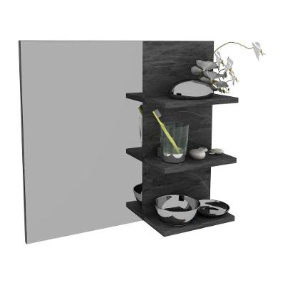 Espelheira Para Banheiro 60Cm Multimóveis Vcr10088 Mármore Lunar Mármore Lunar