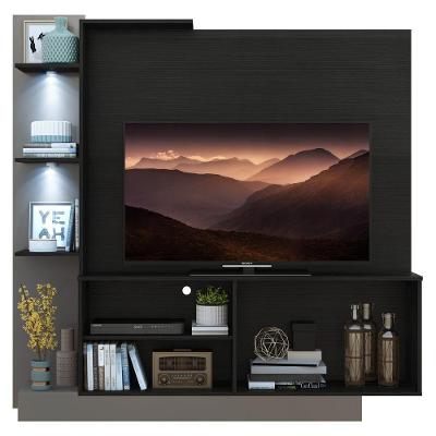 Estante 2 Leds Painel Tv 55'' e 2 Portas Dallas lacca Fumê