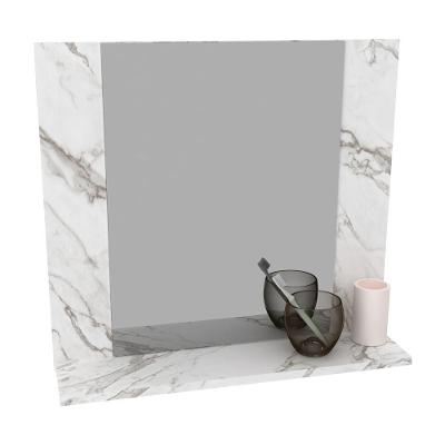 Espelheira Para Banheiro 60Cm Multimóveis Vcr10090 Mármore Branco Mármore Branco