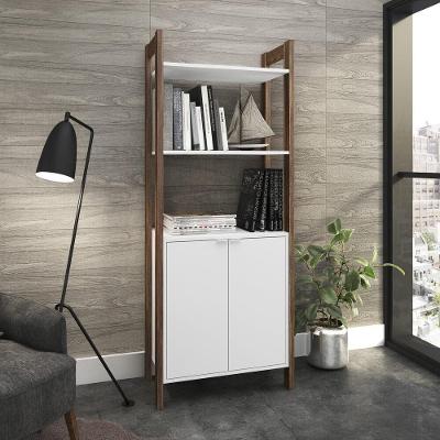 Estante Escritório Com 2 Portas Cr25004 Branca/Nogal