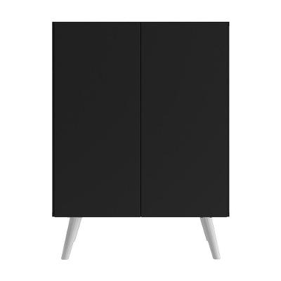 Gabinete Banheiro 2 Portas Retrô 63cm Multimóveis Preto