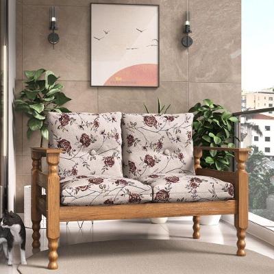 Namoradeira 2 Lugares Liz Cr7002.T67 Imbuia/Floral