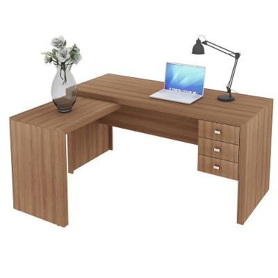 Escrivaninha/Mesa Escritório De Canto Multimóveis Vcr25016 Amêndoa Amêndoa
