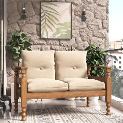 Namoradeira 2 Lugares Liz Cr7002.T62 Imbuia/Bege