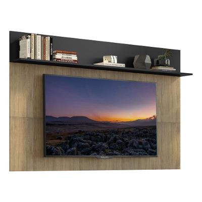 Painel C/ Suporte Tv 65 e Prateleira Rustic/Preto