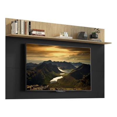 Painel C/ Suporte Tv 65 e Prateleira Preto/Rustic