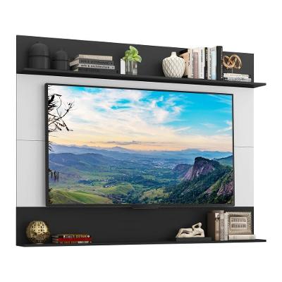 Painel Com Suporte Tv 65" Amsterdã Classic Multimóveis V3424 Branco/Preto Branco/Preto