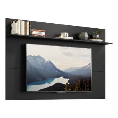 Painel Com Suporte Tv 65" Amsterdã Plus Multimóveis V3364 Preto Preto