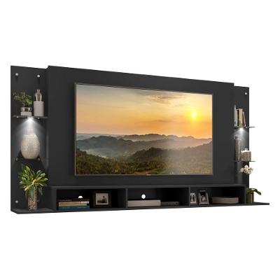 Painel Com Suporte Tv 65" E 2 Leds Vegas Premium Multimóveis V3673 Preto Preto