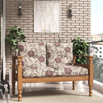 Namoradeira 2 Lugares Liz Cr7002.T65 Imbuia/Floral