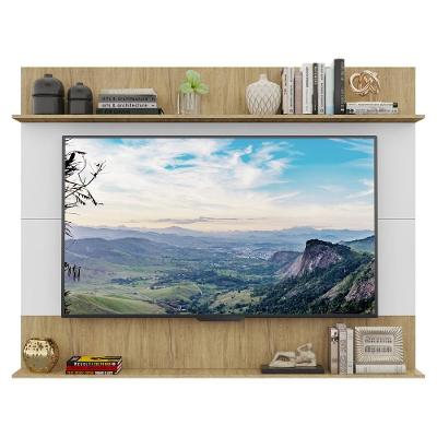 Painel Tv 65´´ Com Prateleiras Amsterdã Branco/rustic