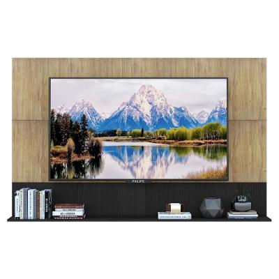 Painel Tv 65´´ Com Prateleira Amsterdã Rustic/preto