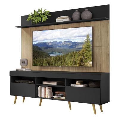 Rack Com Painel e Suporte Tv 65 Com Prateleira e Pés Retrô
