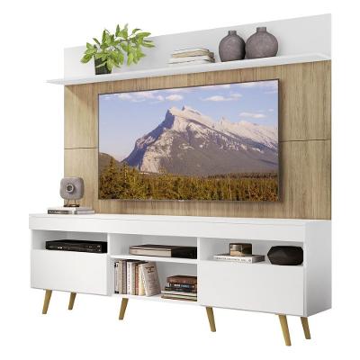 Rack Com Painel e Suporte Tv 65 Com Prateleira e Pés Retrô