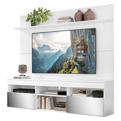 Rack com Espelho Painel Tv 65´´ com Prateleira Madri Branco