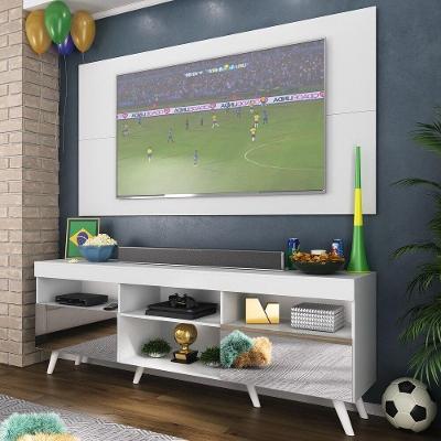 Rack C/ Painel Tv 65" Com Espelho Holanda Br3138 Branco
