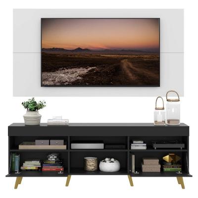 Rack C/ Painel e Suporte Tv 65 Preto/branco