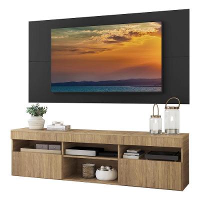 Rack com Painel Tv 65 Suspenso e 2 Portas Rustic/preto