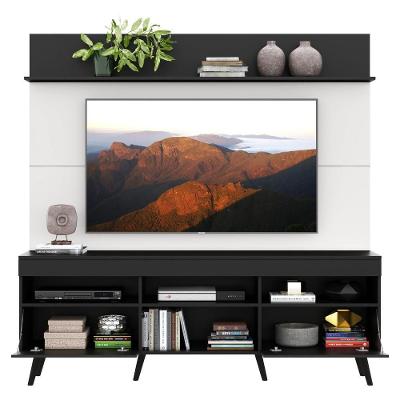 Rack com Painel e Suporte Tv 65 Preto/branco