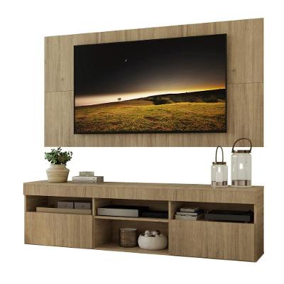 Rack Com Painel e Suporte Tv 65 Suspenso e 2 Portas Rustic