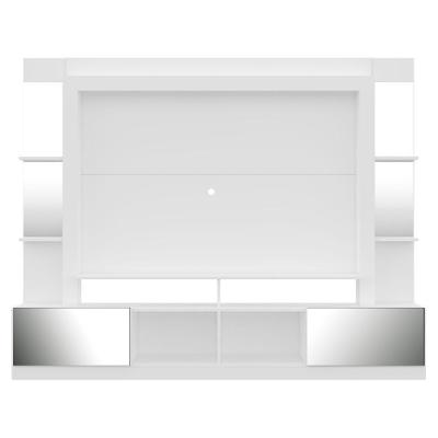 Rack Estante com Painel Tv 65 e Espelho Oslo Branco e Preto