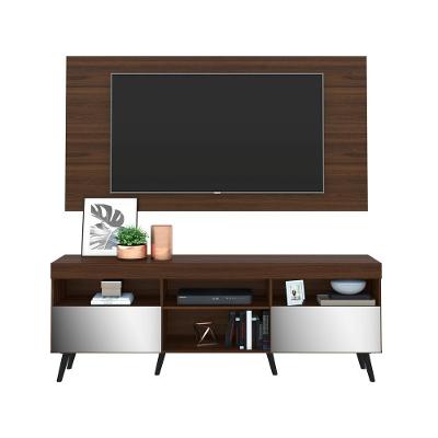Rack com Painel TV até 65" Espelho e Pés Retrô Multimóveis