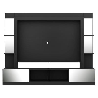 Rack Estante com Painel Tv 65 e Espelho Oslo Preto tenerife