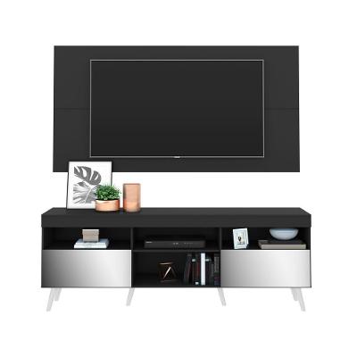 Rack com Painel TV até 65" Espelho e Pés Retrô Multimóveis
