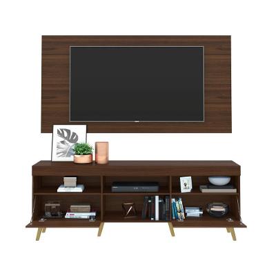 Rack com Painel TV até 65" com Espelho Pés Retrô Multimóveis