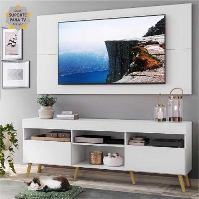 Rack Painel e Suporte Tv 65 Londres Pés Branco Natural