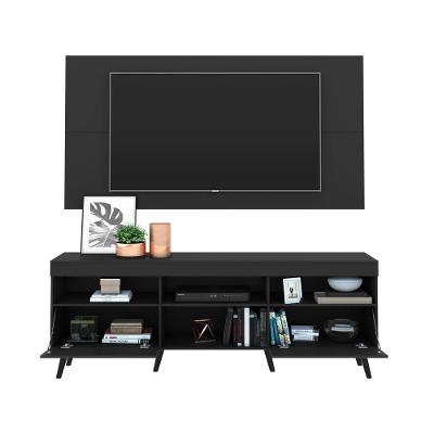 Rack com Painel TV até 65" Espelho e Pés Retrô Multimóveis