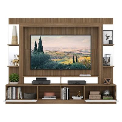 Rack Estante Suporte Tv 65´´ Espelho Madeirado/Branco