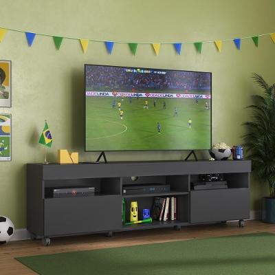 Rack Tv 65" Com Rodízios e 2 Portas Espanha Mp3325 Preto