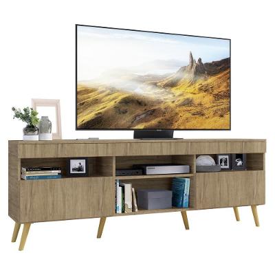Rack Tv 65" Retrô 2 Portas Paris Multimóveis V3327 Rustic/Natural Rustic/Natural