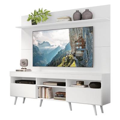 Rack Retrô Com Painel E Suporte Tv 65" Madri Multimóveis V3374 Branco Branco