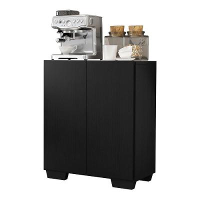 Aparador Buffet 2 Portas Com Pés Quadrados Veneza Multimóveis V3610 Preto Preto