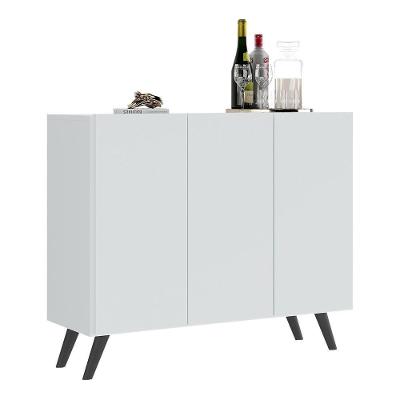 Aparador Buffet 3 Portas Retrô Veneza Multimóveis V1009 Branco/Preto Branco/Preto