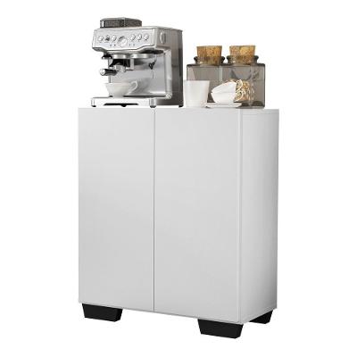 Aparador Buffet 2 Portas Com Pés Quadrados Veneza Multimóveis V3610 Branco/Preto Branco/Preto