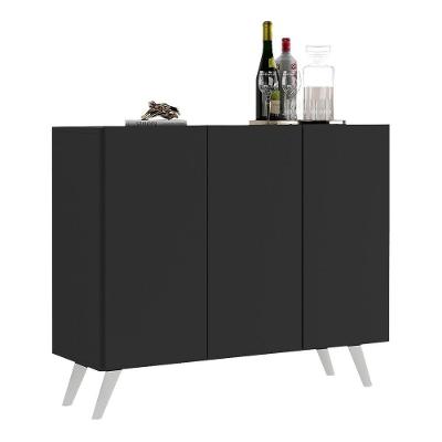 Aparador Buffet 3 Portas Retrô Veneza Multimóveis V1009 Preto/Branco Preto/Branco