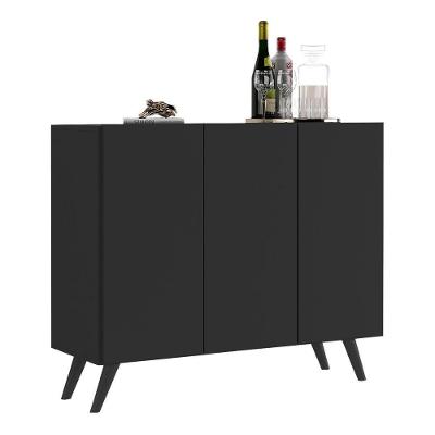 Aparador Buffet 3 Portas Retrô Veneza Multimóveis V1009 Preto Preto