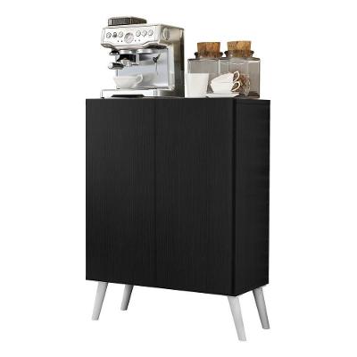 Aparador Buffet 2 Portas Retrô Veneza Multimóveis V3609 Preto/Branco Preto/Branco