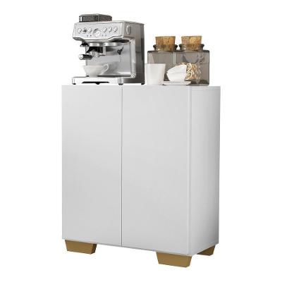 Aparador Buffet 2 Portas Com Pés Quadrados Veneza Multimóveis V3610 Branco/Natural Branco/Natural
