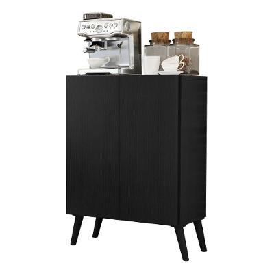 Aparador Buffet 2 Portas Retrô Veneza Multimóveis V3609 Preto Preto