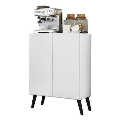 Aparador Buffet 2 Portas Retrô Veneza Multimóveis V3609 Branco/Preto Branco/Preto