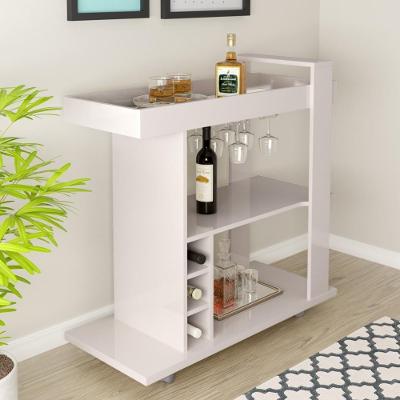 Adega Bar Com Porta-Taças E Garrafas Multimóveis Cr50032 Off White Off White