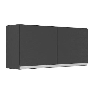 Armário Aéreo Cozinha 120 Cm 2 Portas Preto/branco