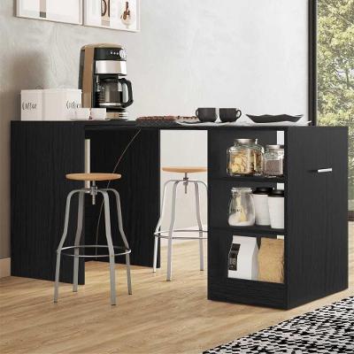 Aparador Com Mesa Dobrável Cantinho Do Café Ibiza Preto