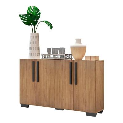 Aparador Buffet 4 Portas Com Pés Quadrados Viena V3607 Rustic/Preto Rustic/Preto