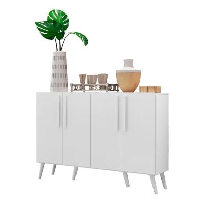 Aparador Buffet 4 Portas Retrô Viena V3606 Branco Branco